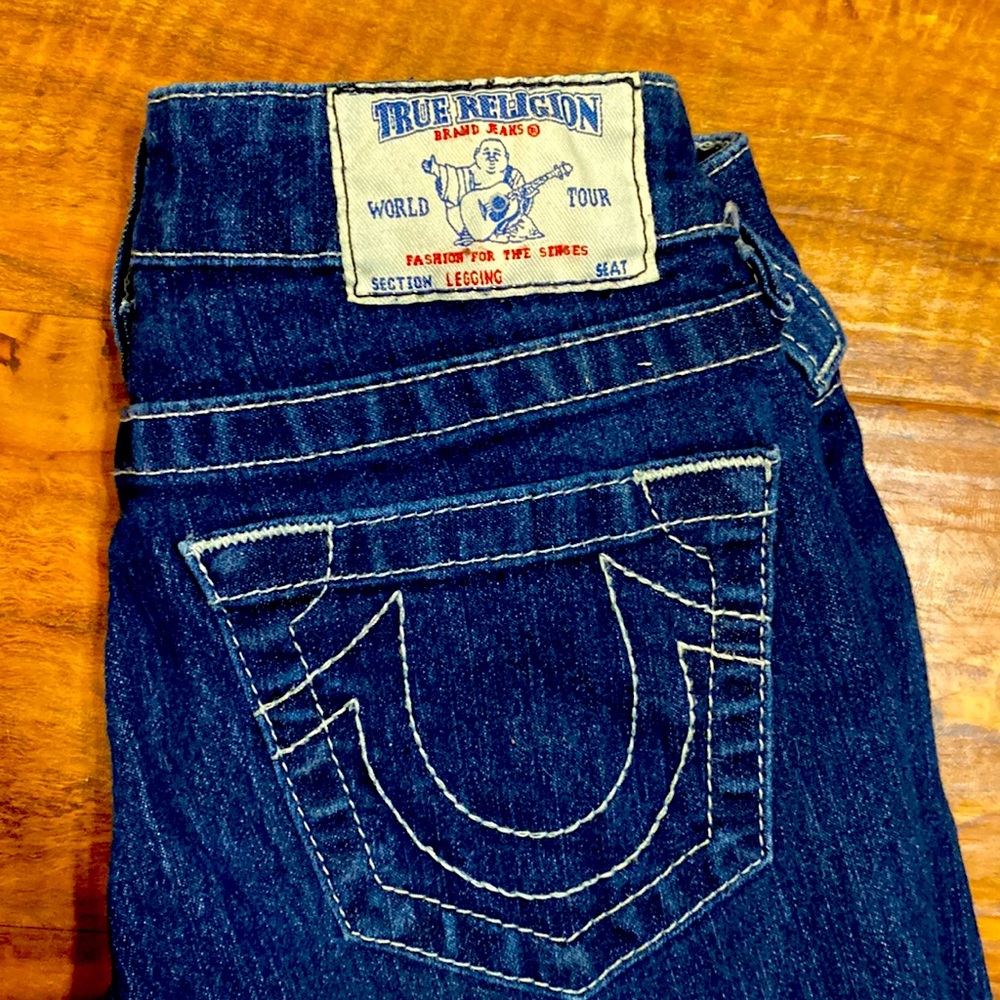 True religion white stitch skinny jeans